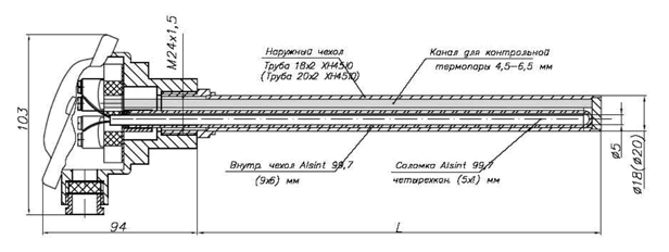 Рисунок 10. Преобразователи термоэлектрические ТПП/1-0679 с контрольным каналом S=4,5-6,5мм