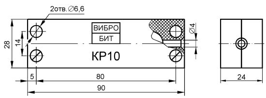 Габаритный чертеж КР10